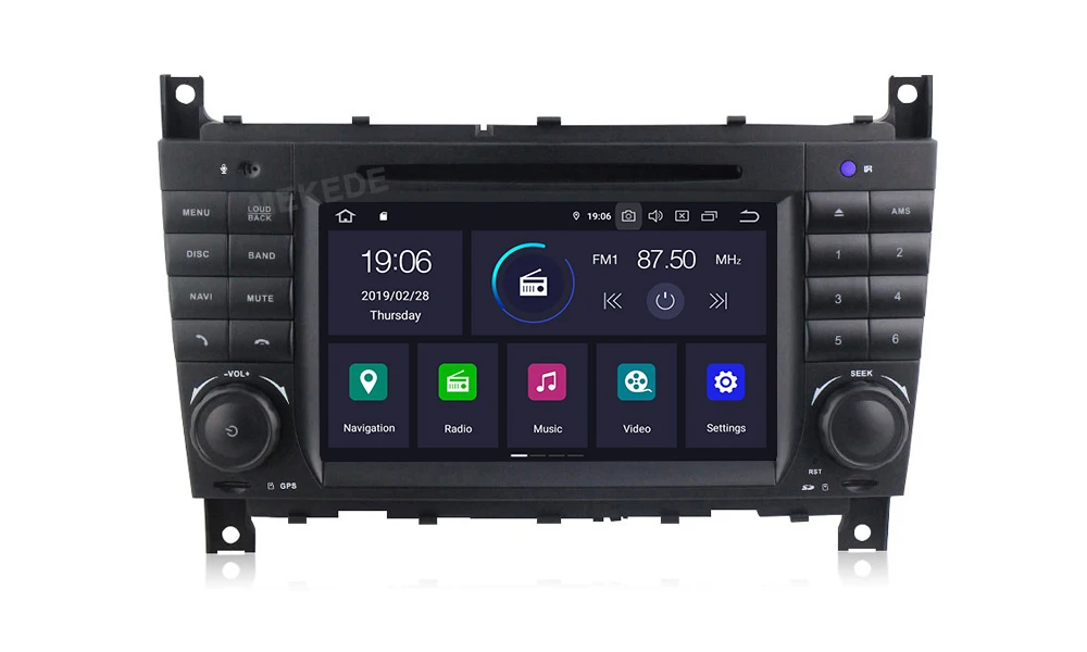 Discount PX30 IPS DSP Android 9.0 2 DIN Car DVD GPS For Mercedes/Benz W203 W209 W219 A-Class A160 C-Class C180 C200 CLK200 radio stereo 7
