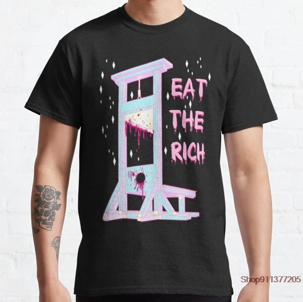 Популярная футболка Eat the Rich 100% хлопковые футболки с круглым вырезом Забавные