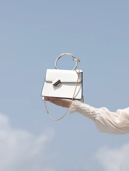 

Advanced texture bag female autumn new 2019 chain white shoulder Messenger bag simple fashion handbag