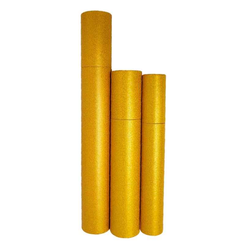 Cardboard Tube for Poster Painting, Gold Color, Certificates Couplets ,Canisters,Gift Packaging, In Stock, 10Pcs