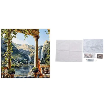 

2set Ie Drawing on Canvas By Hand Coloring Arts Crafts & Sewing New Piano & Garden Goddess