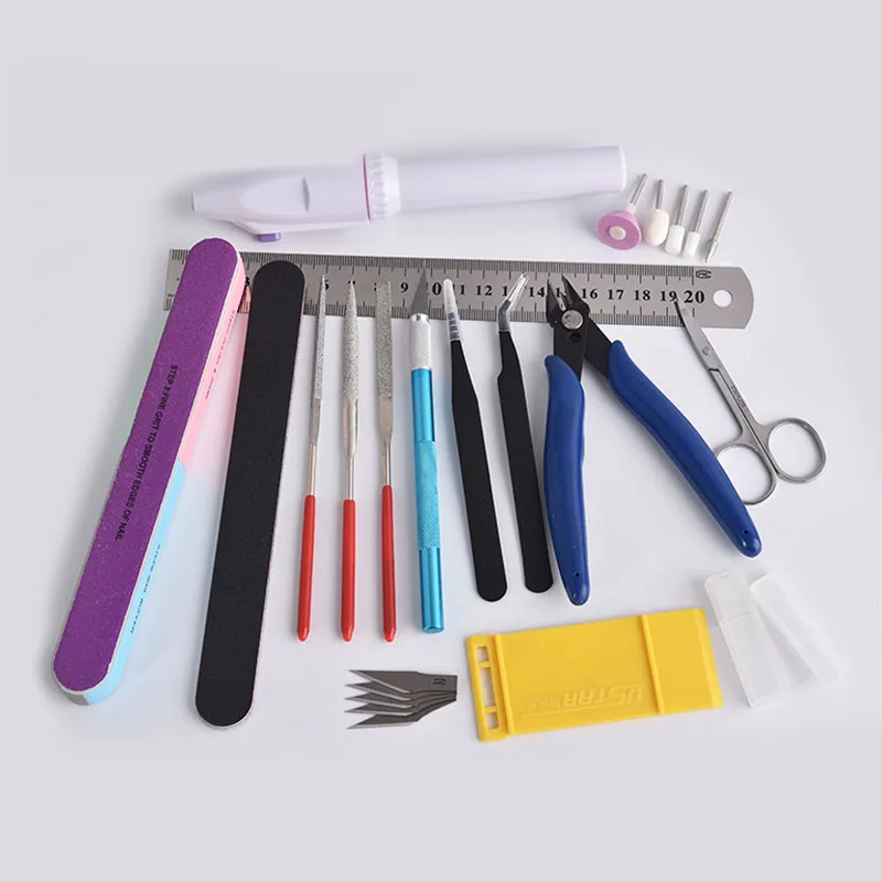Military Modeling Tool kit Electric Drilling Machine Grinding Polishing Tool Cutting Knife Hobby Scissors Model Building