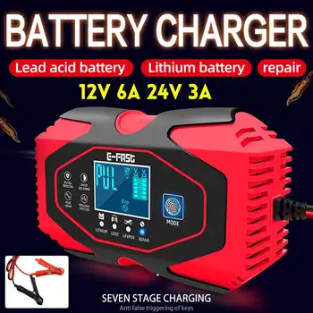 

12V-24V 8A Full Automatic Car Battery Charger Power Pulse Repair Chargers Wet Dry Lead Acid Battery-chargers 7-STAGE Charging