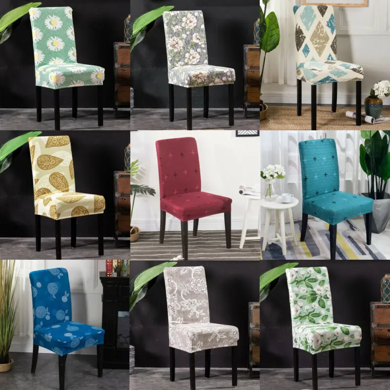 

Spandex Stretch Wedding Banquet Floral Print Chair Covers Party Decor Home Dining Multifunctional Spandex Seat Cover