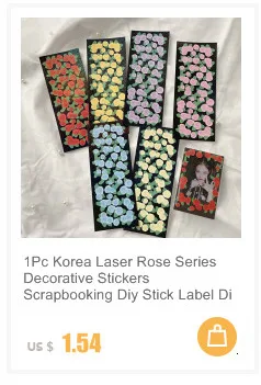1Pc Ins Gradient Laser Rose Series Decoration Laser Stickers Scrapbooking Hand Account Cute Stationery Sticker School Suppliesr