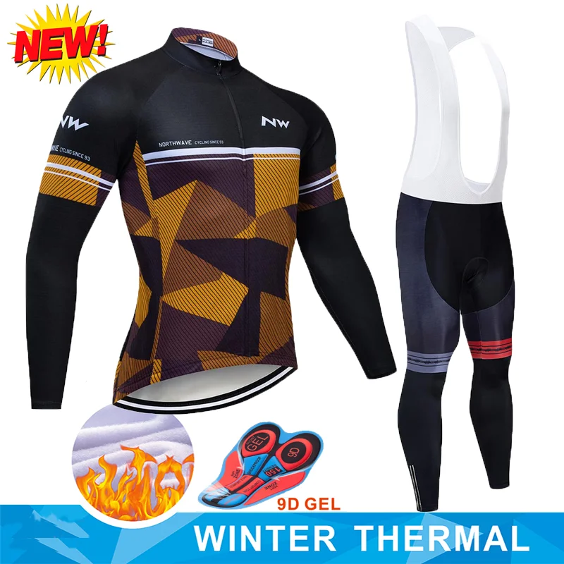 

NW 2020 Maillot Ciclismo MTB Winter Cycling Clothing Long Sleeve Jersey Set Thermal Fleece Clothes Riding Wear Kit Ropa Ciclismo