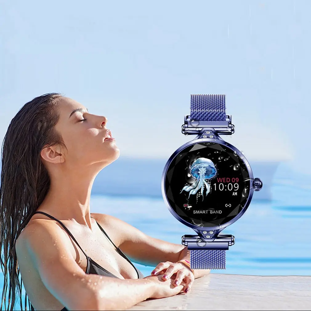 Смарт-часы для женщин, пульсометр, кровяное давление, фитнес, шагомер, Женский физиологический цикл, водонепроницаемые Смарт-часы, браслет