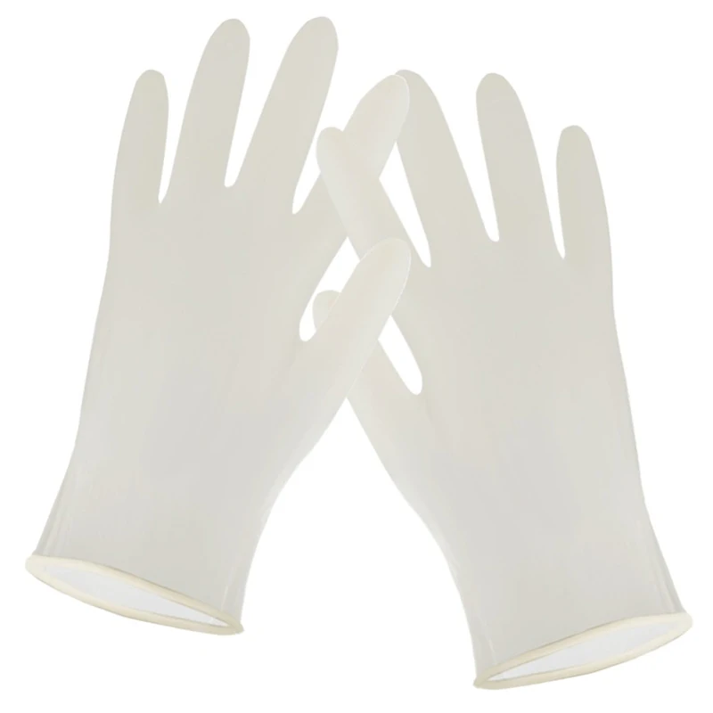 100 шт одноразовые латексные перчатки белые Нескользящие кислотные и щелочные лабораторные резиновые перчатки из латекса бытовые чистящие средства