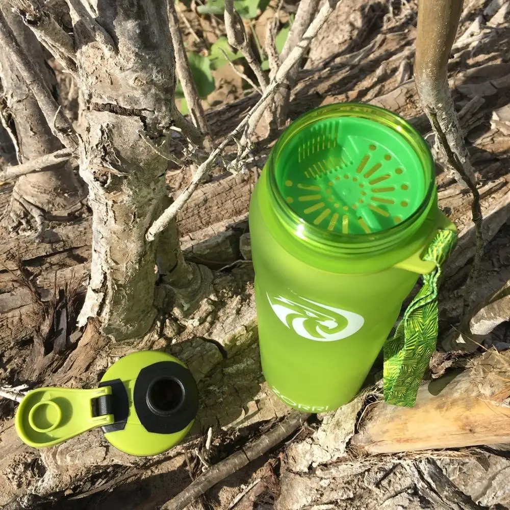 Portable Sport Water Bottle 600/800/1000ml BPA Free Outdoor Travel Carrying Tritan Plastic Drink Bottle With Filter