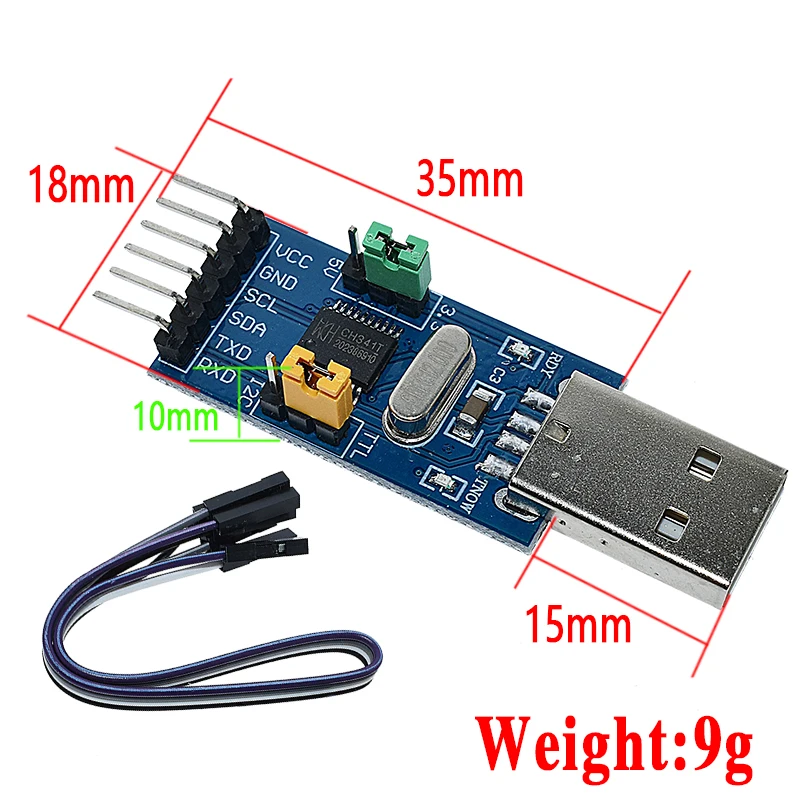 Modulo CH341T 2 In 1 USB-UART E USB-IIC Con Porta Seriale E Downloader – 2 Pezzi, Alimentazione 5V/3.3V