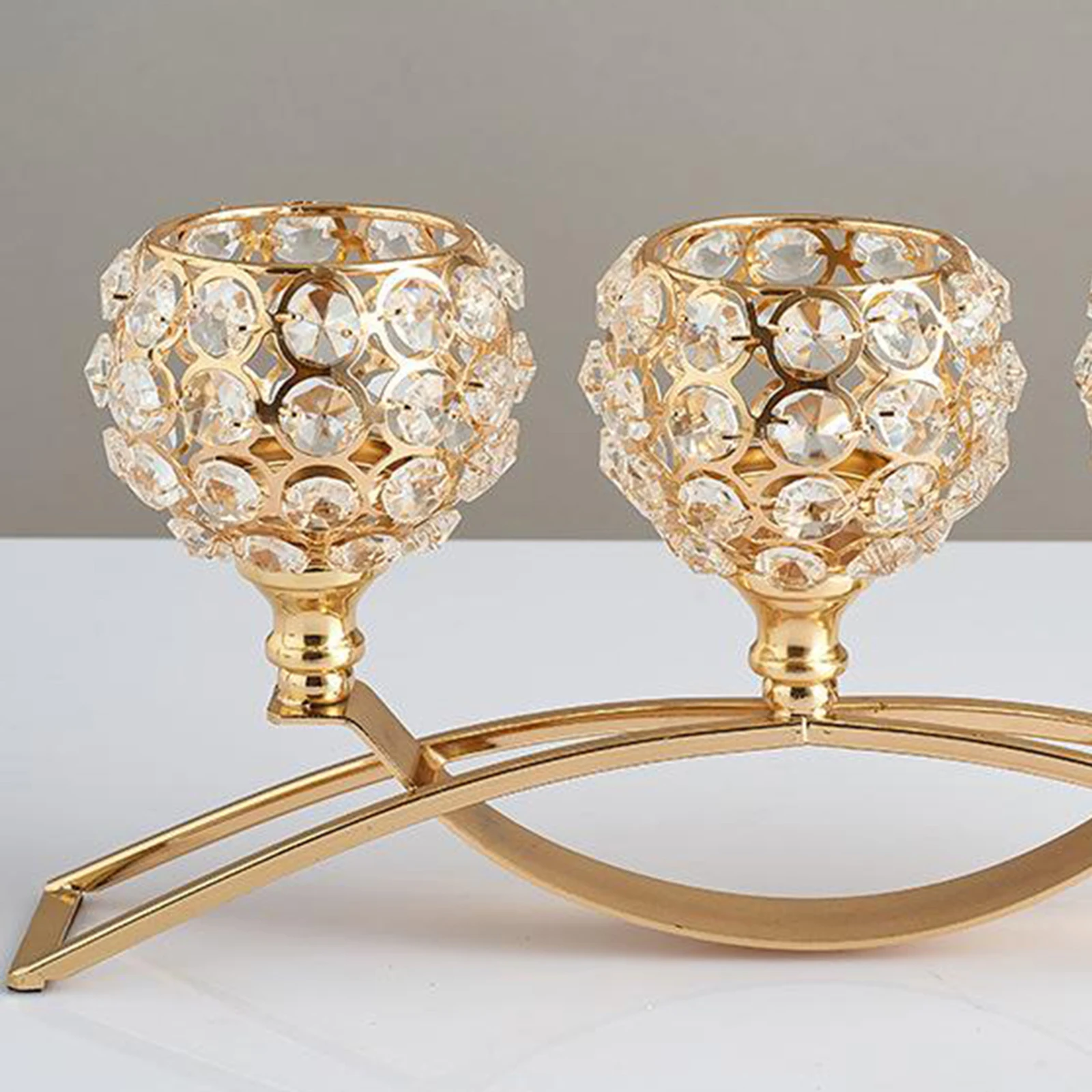 3 Arms Candelabras Crystal Candelabrum Goblet Candle Holders Bowl Tealight Candlesticks Home Wedding Ornament Decor