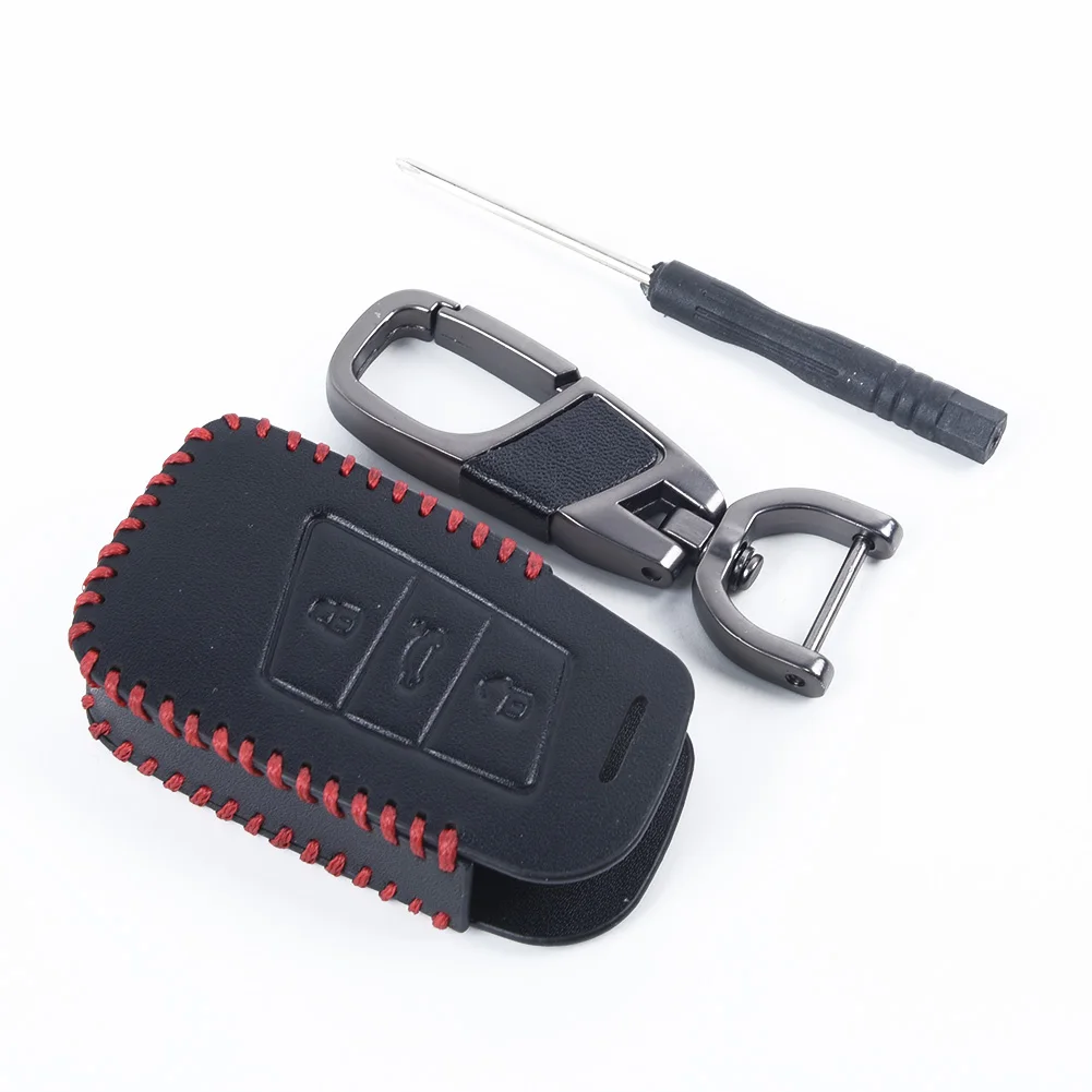 

3-Button Leather Remote Key Holder Cover Case For PASSAT B8 ARTEON Tiguan MK2