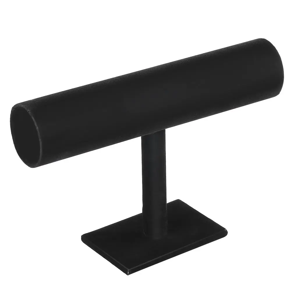 Chain Watch T-Bar Rack Jewelry Hard Display Stand Holder Organizer 2018 Black Flannelette Bracelet | Инструменты