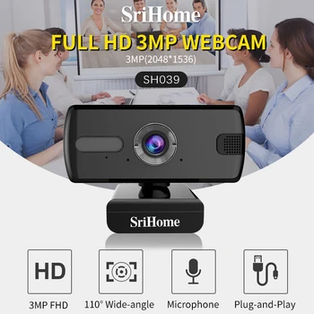 

30FPS USB Webcam HD 3MP Web Camera Built-in Stereo Omnidirectional Microphones Plug And Play For Android Smart TV Laptop Webcam