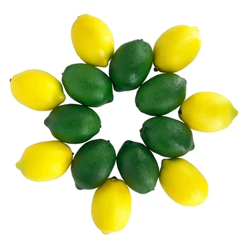 

14Pcs Artificial Lemons Fake Lemon Fruit for Home House Kitchen Party Decoration (Green and Yellow)