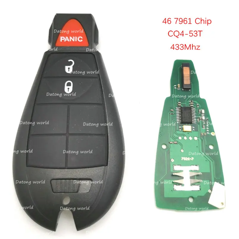 Datong World Автомобильный Дистанционный ключ для Chrysler FCC ID CQ4-53T 433 МГц 46 7961 чип Авто Смарт-пульт дистанционного управления картами - Количество кнопок: 5 Кнопок