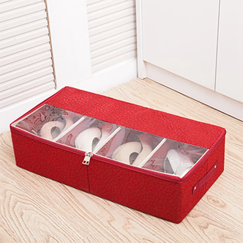 Прозрачная коробка для обуви из нетканого материала Складная хорошо складируемая коробка для хранения обуви для дома