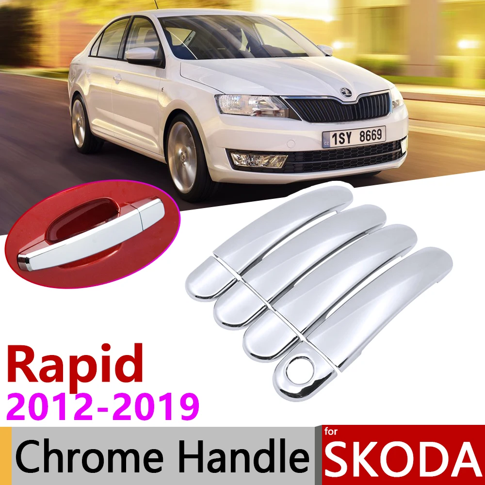 Для Skoda Rapid седан Comib 2012~ хром наружные двери с жалюзийными решётками дверные ручки крышки автомобильные аксессуары наклейки отделка комплект