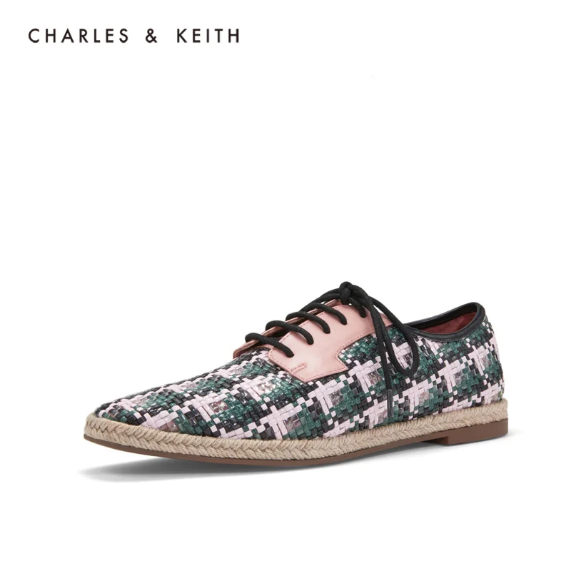CHARLES＆KEITH Новинка на Весну 2020CK1 70390240Женские Кроссовки Плед тканых рафии украшение