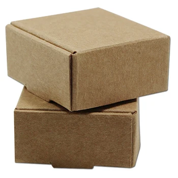 

100pcs/ Lot Multi-sizes Kraft Paper Boxes Brown DIY Gift Package Box Foldable Papercard Boxes For Christmas Wedding Decoration