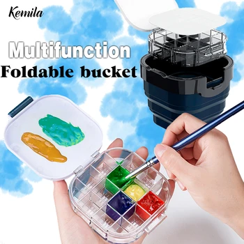 

Scrubbing bucket multifunctional washing bucket for solid watercolor paint artist brush set palette paint scrubbing tool