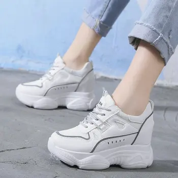 

Women's breathable mesh increase casual sports shoes thick bottom student running shoes women zapatos de mujer ZZ-202