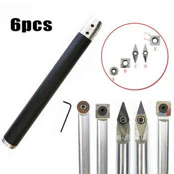 

7pcs Turned Chisel Hard Carbide Tip Lathe Hand Woodworking Turning Tools Lathe Chisel Wood Turning Tool Brand New High Speed