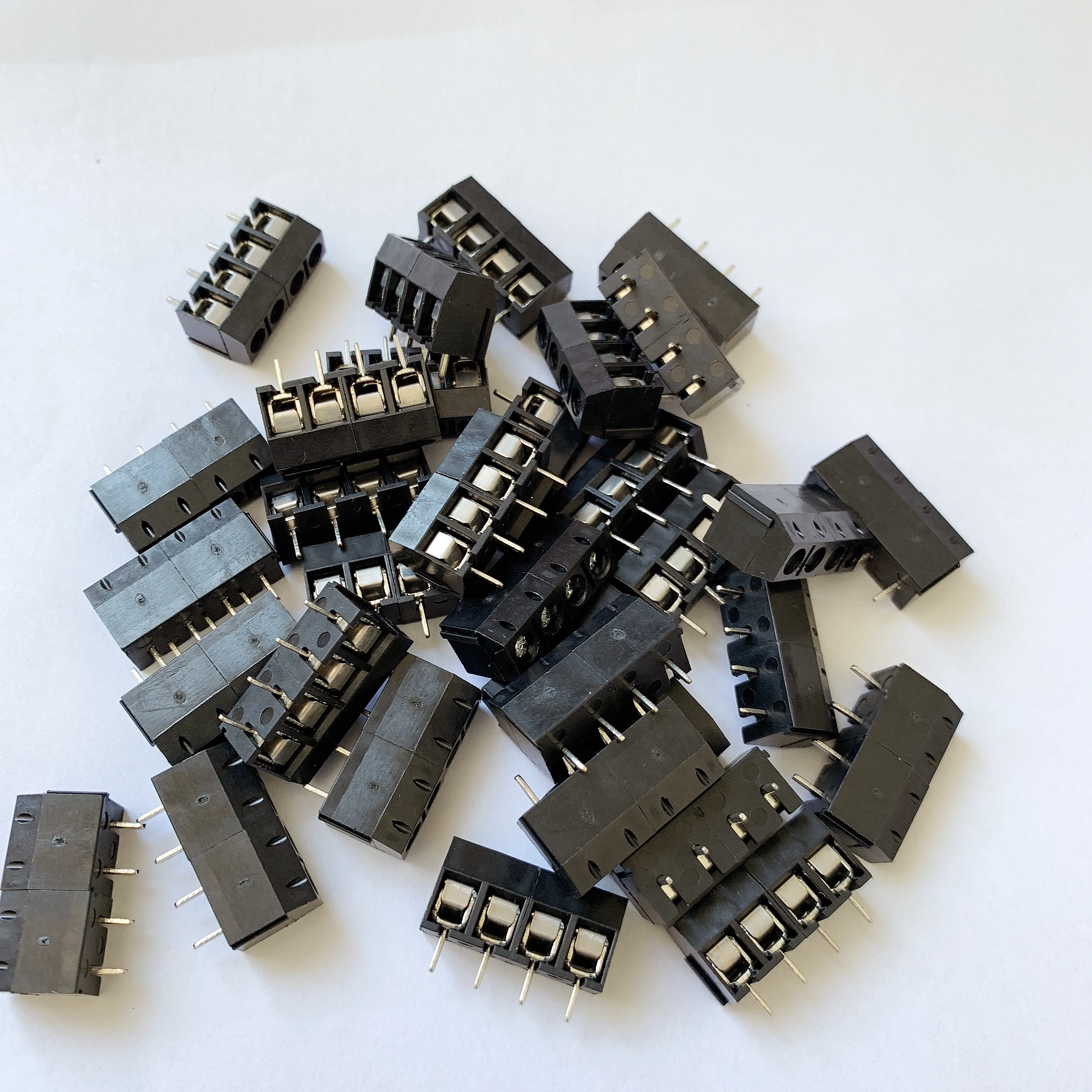 20PCS/LOT kf301-4p splice screw type PCB spacing 5.0 terminal Copper foot/ iron pin four-color KF301 red green black blue | Обустройство