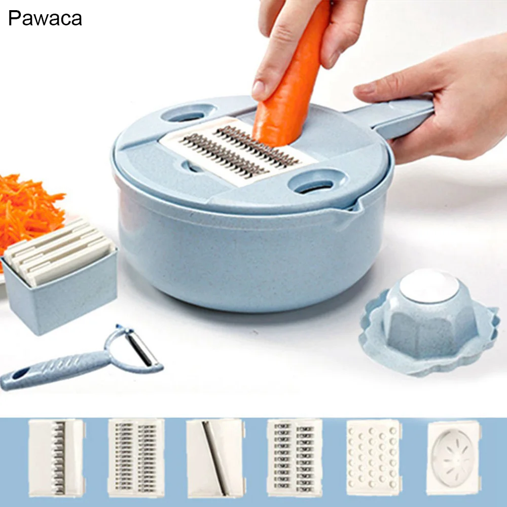 12pcs/set Slicer Vegetable Slicer Potato Peeler Carrot Onion Grater with Strainer Household Vegetable Cutter Kitchen Accessories
