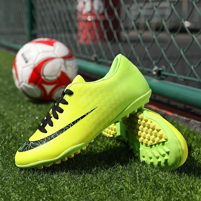 Домашние сверхтонкие дышащие Chuteira Futebol высокого качества дешевые мужские сникерсы Superfly TF детские футбольные туфли - Цвет: Зеленый