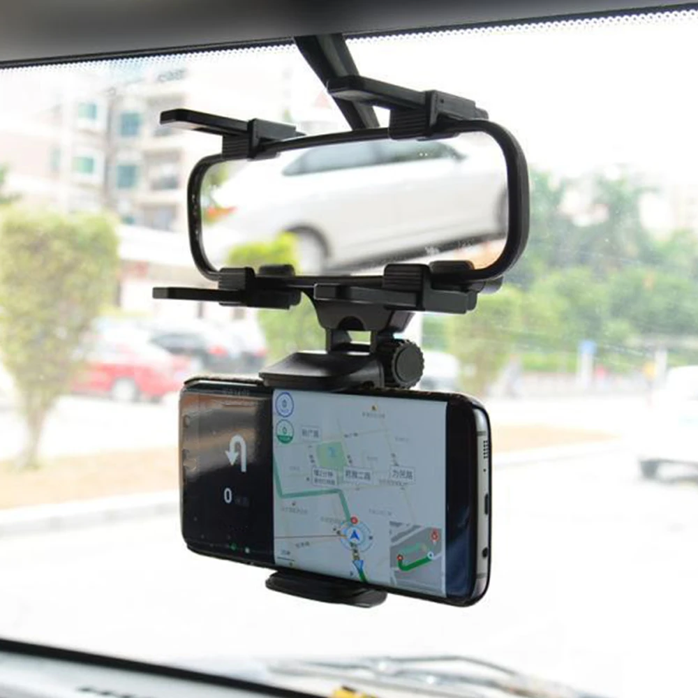 

Universal Adjustable Car Rearview Mirror Mount Phone Holder GPS Stand Navigate Support Automobile Data Recorder Bracket