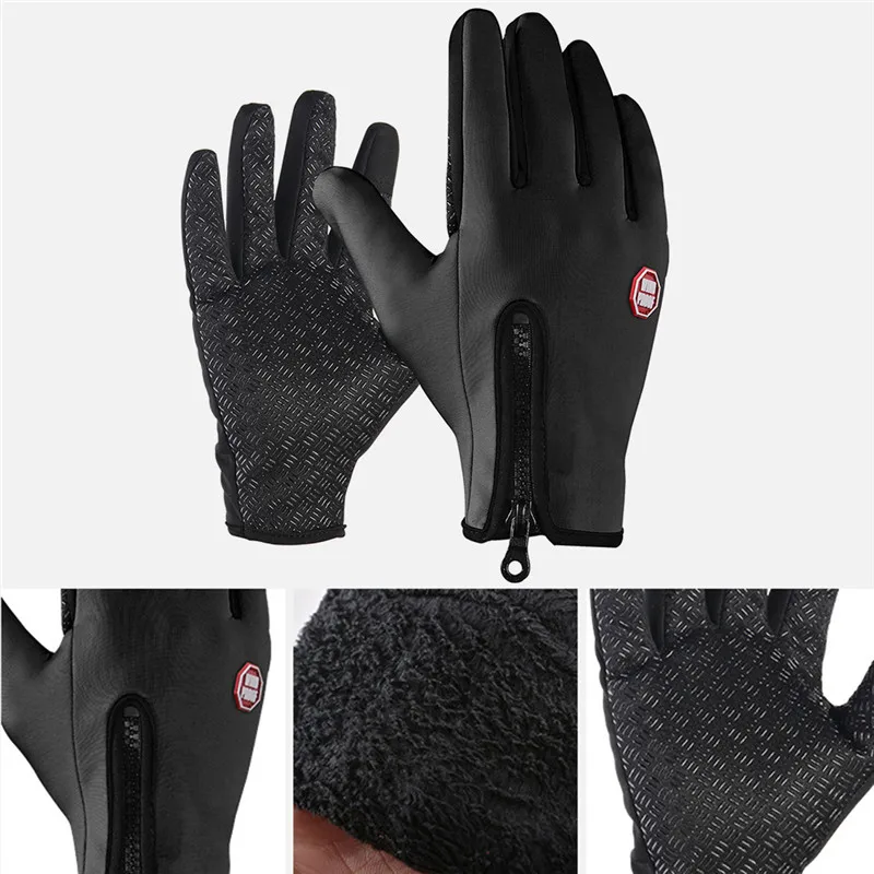 

1 Pair Riding Windproof Warm Bicycle Gloves Outdoor Climbing Cold Skiing Thickening Gloves Velvet Warm Winter Cycling Gloves