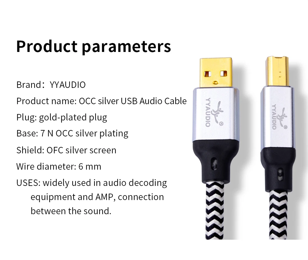 Cabo De Dados HiFi, A-B, DAC, Hi-End OCC