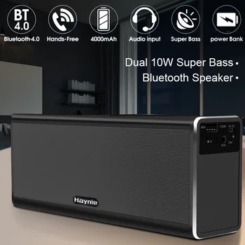 

Metal Wireless Bluetooth Speaker Dual Stereo Super Bass Speakers Portable Power Bank Handfree Subwoofer Support TF/AUX N30D