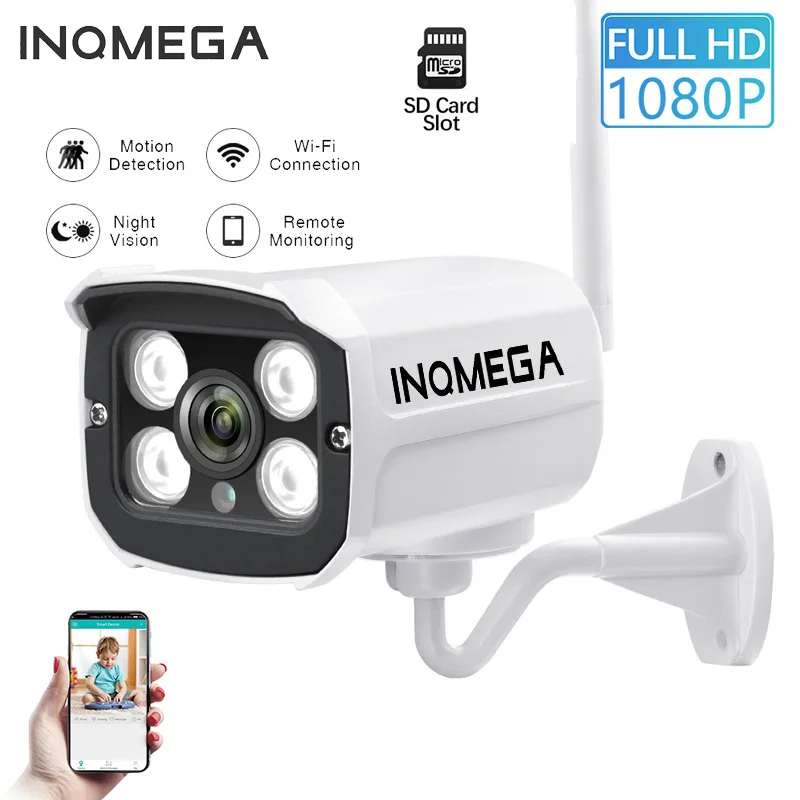 

INQMEGA HD 1080P Wireless SD Card Slot Audio IP Camera 4.0MP Wifi Security Camera Night Vision Metal Waterproof Outdoor Camera