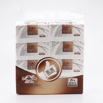 

QIC 3Ply 8 Packs Soft Pumping Paper For Home Gentle Skin-friendly Washroom Restaurant Toilet Tissues Disposable Wooden Napkin