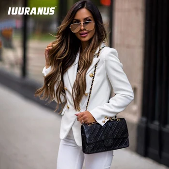 

IUURANUS 2019 Solid Women Blazer Suit Coat Autumn OL Work Bussiness Jacket Plus Size Jackets Veste Femme Slim Ladies Blazer Femi