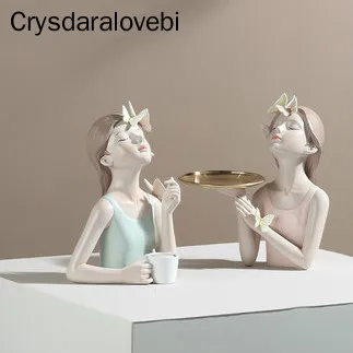 

Resin Girl Sculpture Desktop Decoration Butterfly Statues Resin Desktop Crafts Characters Looking Up Figure Girl Room Decoration