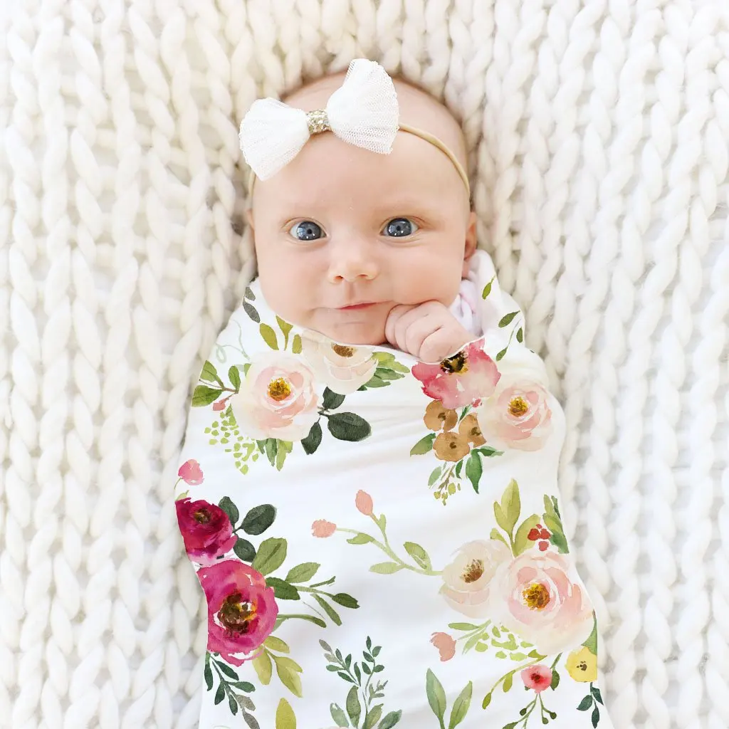 Новорожденный Фотография реквизит малыш мальчик девочка цветочный мягкая пеленка муслин одеяло детская пеленка новорожденный фотография