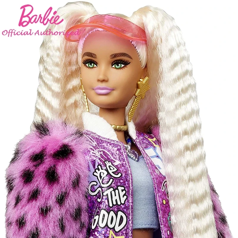 Barbie Extra Doll Series Collectable Kid Toy Varsity Jacket Furry Arms &amp Pet Teddy Bear Rock Bold Fashions GYJ77 For Birthday | Игрушки и