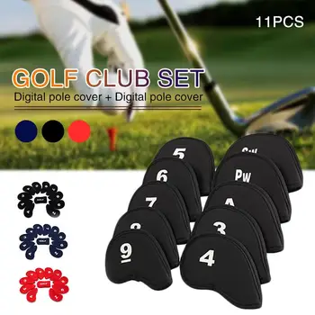 

Putter Cover Durable 11PCS Nylon Storage Protect Sports Iron Putter Headcover Case Outdoor Golf Head Cover