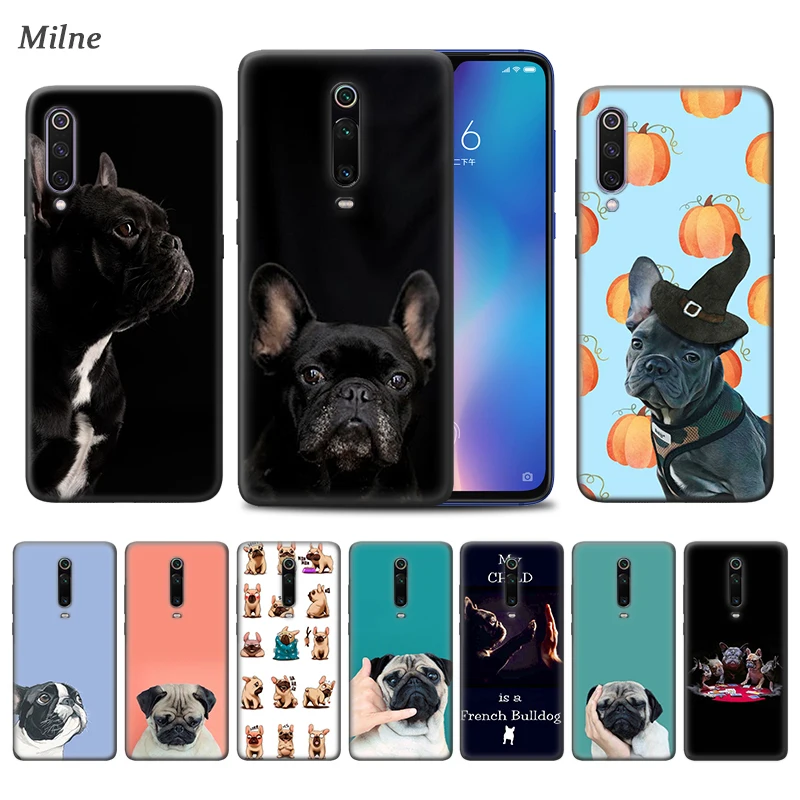 

French Bulldog Cool Case for Xiaomi Redmi 8A K20 Note 7 8 8T 7A 6A 6 Mi 9T 10 9 Pro 5G CC9 A3 Black TPU Phone Coque Carcasa