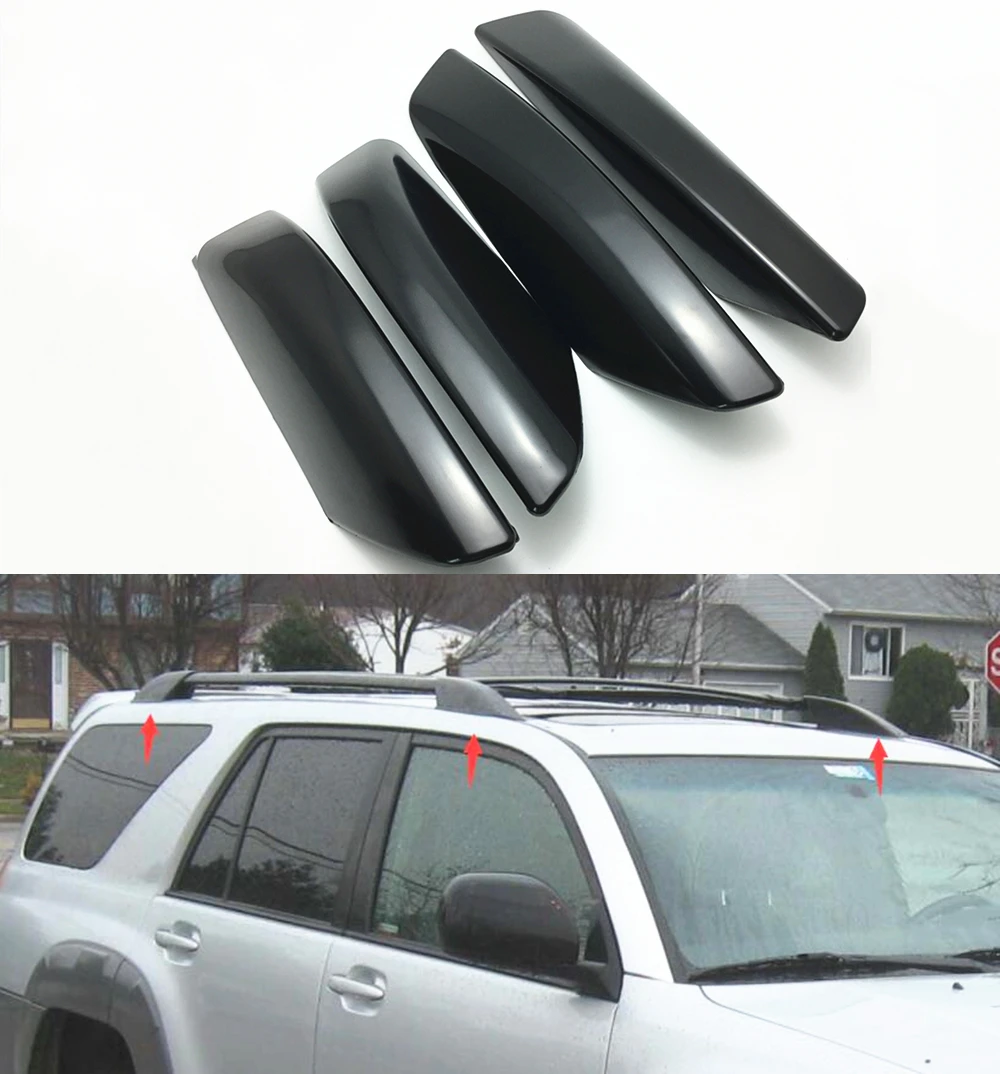 Black Roof Rail Rack Cover Leg For Toyota 4runner N210 Hilux Surf 2003