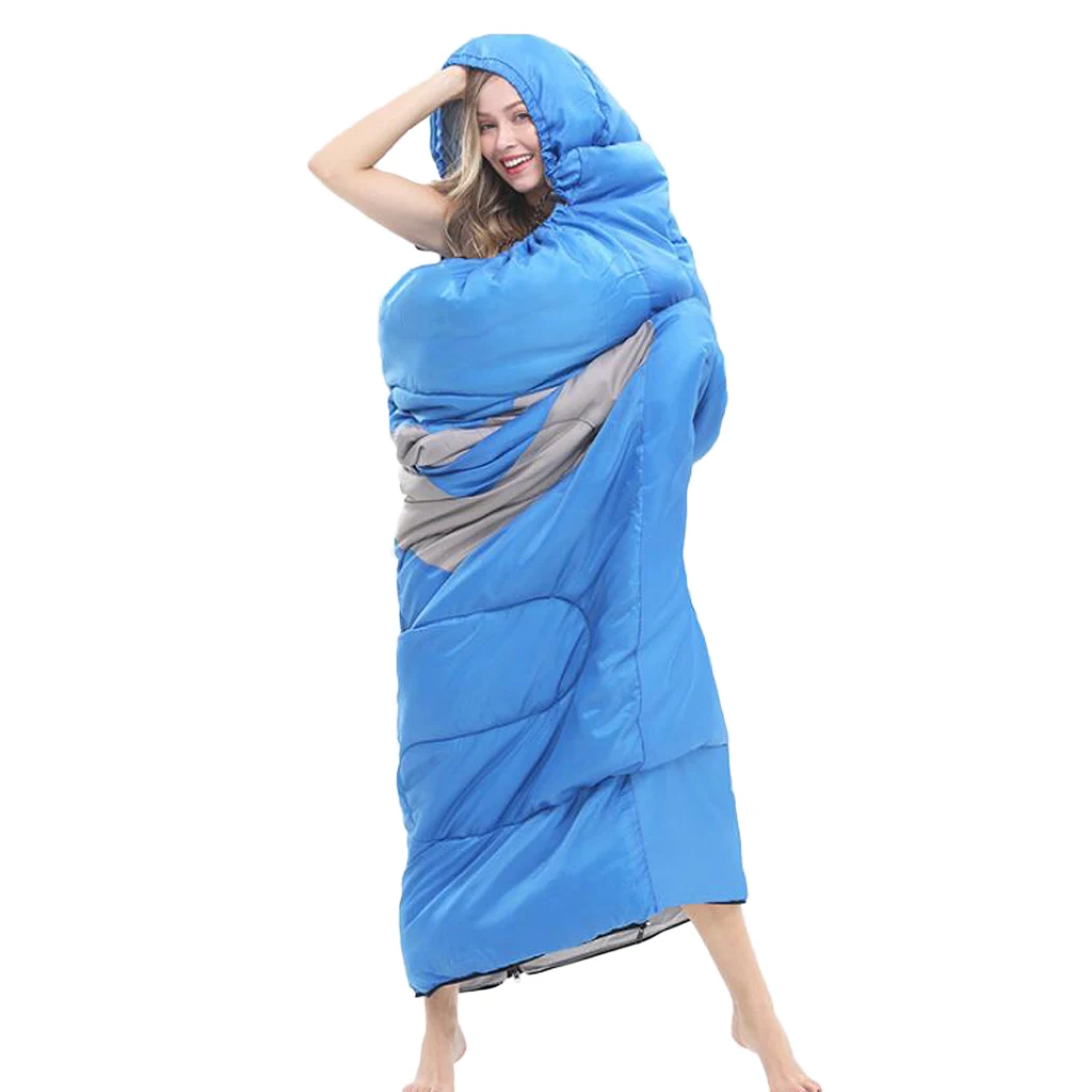 Warm U-shape Outdoor Camping Envelope Sleeping Bag Suit Quilt Machine Washable 4 Season