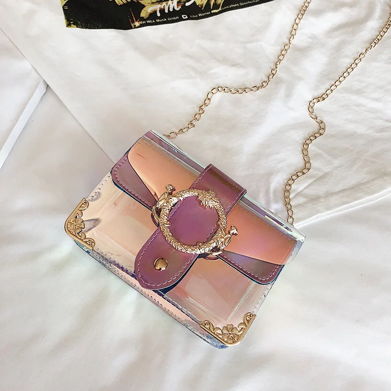 

2019 New Style Fashion Korean-style Hipster Revitalizing Plastic Square Sling Bag Leather Belt Crossbody Bag Trend WOMEN'S Bag