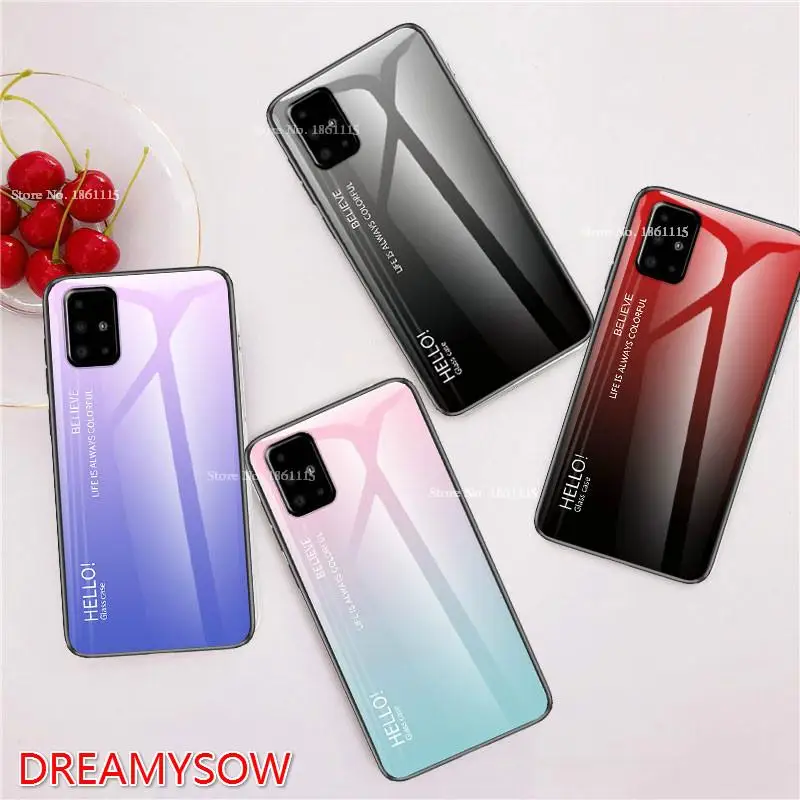 Градиентный чехол для Samsung A51 4G закаленное стекло задняя крышка samsung galaxy A10 A20 A20E A30