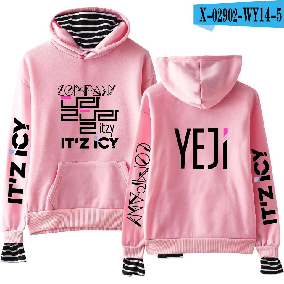 ITZY поддельные два предмета толстовка с капюшоном модные повседневные женские толстовки с капюшоном; сезон осень-зима эксклюзивная одежда в стиле хип-хоп 2XL - Цвет: 10