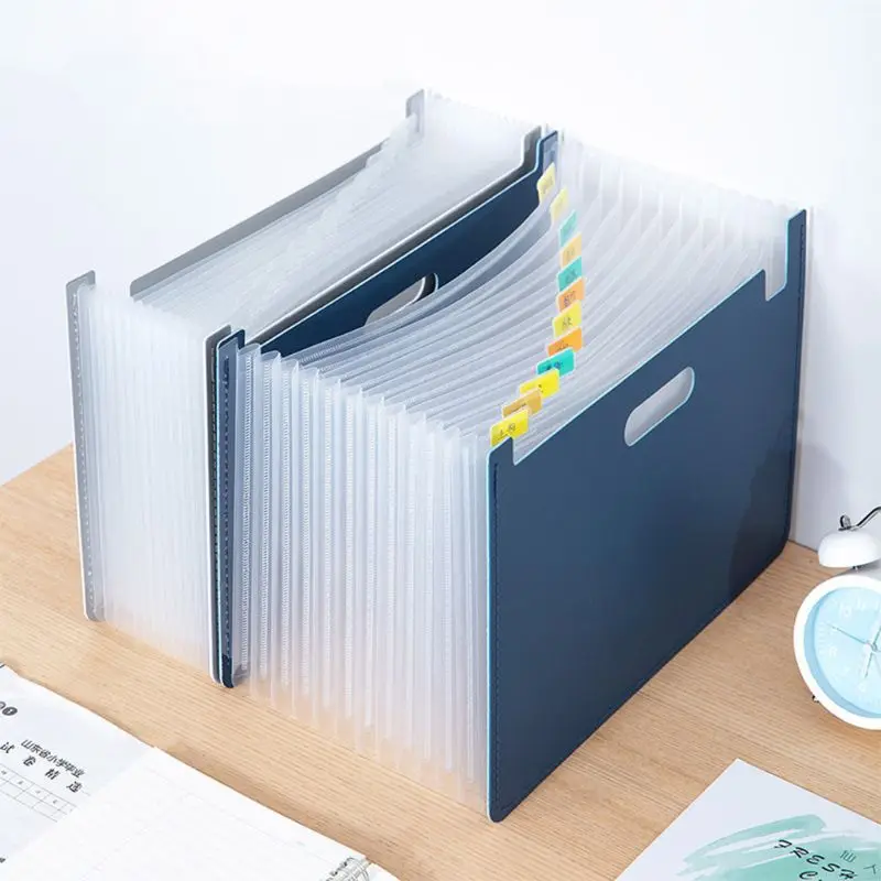 Carpeta de archivos en expansión con 13 bolsillos, organizador A4, soporte de almacenamiento de papel para documentos, organizador de archivos para escritorio, escuela, oficina, papelería C26