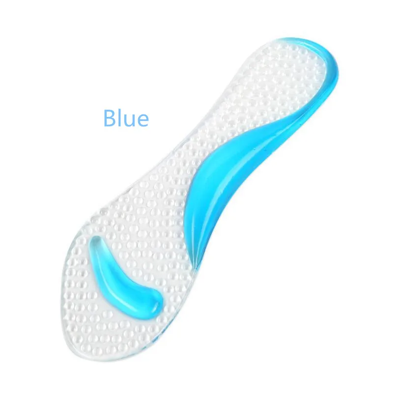 1 пара Подпяточник в обуви на высоком каблуке расстроен арки поддержки стельки силикагелевые стельки Анти-скольжения для Для женщин высокий каблук Сникеры на каждый день - Цвет: Blue