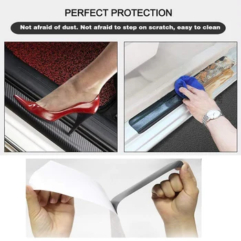 

Hot Universal Dustproof Car Door Stickers Door Sill Scuff Welcome Pedal Protect Car Accessories Carbon Fiber Car Door Stickers